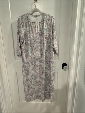 NWT Nuggles multicolored leopard Midi Dress 3/4 sleeve size XL